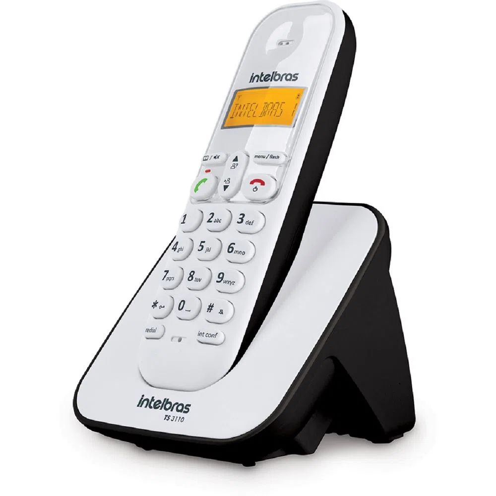 Telefone Sem Fio TS 3110 Branco e Preto Intelbras