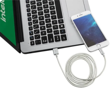 Cabo USB - Lightning Branco nylon 1,5m Intelbras EUAL 15NB