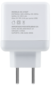 Carregador USB Intelbras EC 2 FAST Branco