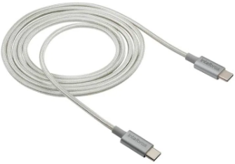 Cabo USB C - USB C Branco nylon 1,5m Intelbras EUCC 15NB