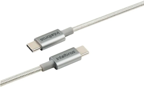 Cabo USB C - USB C Branco nylon 1,5m Intelbras EUCC 15NB