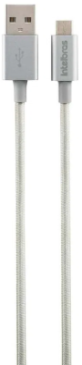 Cabo USB - Micro USB Branco nylon 1,5m Intelbras EUAB 15NB