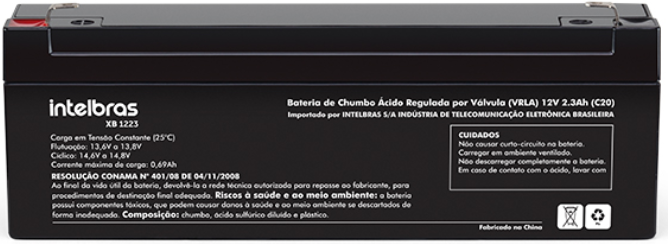Bateria chumbo-ácido 12 V Intelbras XB 1223