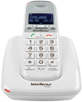 Telefone Sem Fio Intelbras TS 63 V Branco