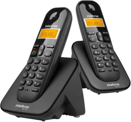 Kit Telefone Sem Fio Base + 1 Ramal Intelbras TS 3112 Preto