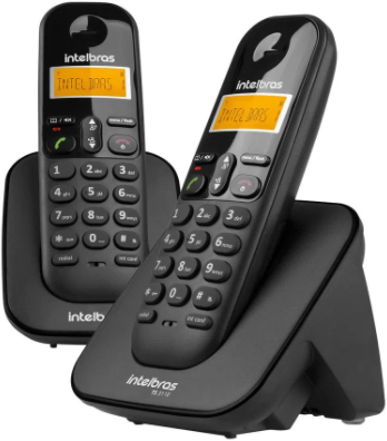 Kit Telefone Sem Fio Base + 1 Ramal Intelbras TS 3112 Preto