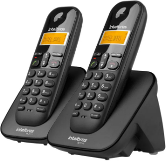Kit Telefone Sem Fio Base + 1 Ramal Intelbras TS 3112 Preto