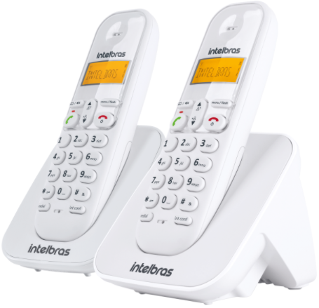 Kit Telefone Sem Fio Base + 1 Ramal Intelbras TS 3112 Branco