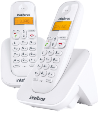 Kit Telefone Sem Fio Base + 1 Ramal Intelbras TS 3112 Branco
