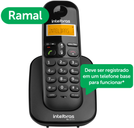 Ramal Sem Fio Intelbras TS 3111 Preto