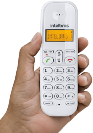 Telefone Sem Fio TS 3110 Branco e Vermelho Intelbras