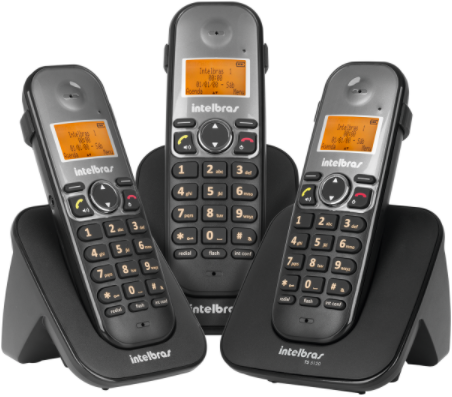 Kit Telefone Sem Fio Base + 2 Ramais TS 5123 Intelbras
