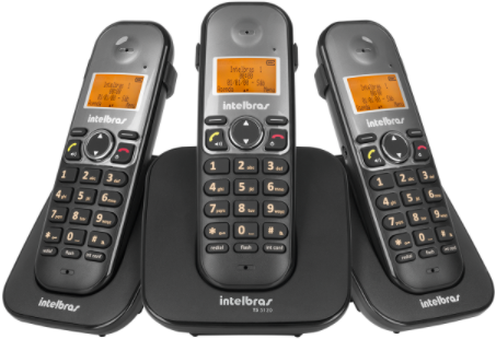 Kit Telefone Sem Fio Base + 2 Ramais TS 5123 Intelbras