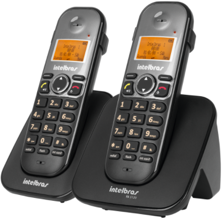 Kit Telefone Sem Fio Base + 2 Ramais TS 5122 Intelbras