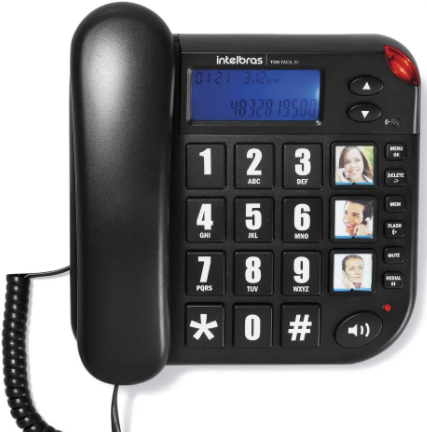 Telefone Intelbras TOK FACIL ID Preto