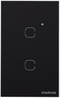 Interruptor Smart Wi-Fi Touch 2 Teclas Intelbras EWS 1002 Preto