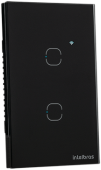 Interruptor Smart Wi-Fi Touch 2 Teclas Intelbras EWS 1002 Preto