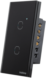 Interruptor Smart Wi-Fi Touch 2 Teclas Intelbras EWS 1002 Preto