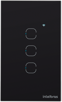 Interruptor Smart Wi-Fi Touch 3 Teclas Intelbras EWS 1003 Preto