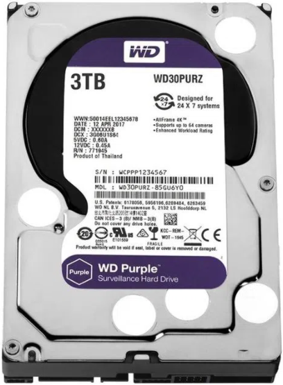 Disco Rígido CFTV HD 3 TB WD Purple