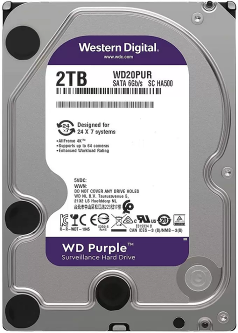 Disco Rígido CFTV HD 2 TB WD Purple