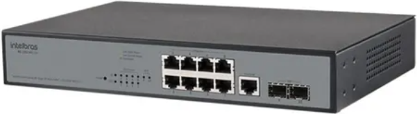 Switch Gerenciável 8 Portas Gigabit Ethernet SG 1002 MR Intelbras