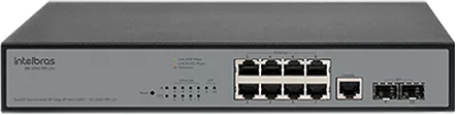 Switch Gerenciável 8 Portas Gigabit Ethernet SG 1002 MR Intelbras