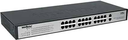Switch 24 Portas Fast QoS 2 Portas Gigabit Intelbras SG 2620 QR