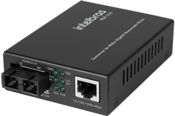 Conversor Mídia Gigabit Monomodo 20 km KGS 1120 Intelbras