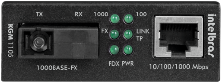 Conversor Mídia Gigabit Monomodo 20 Km Intelbras KGSD 1120 B