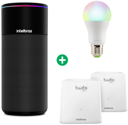 kit Intelbras Twibi Giga+ + Izy Speaker + Lâmpada EWS 409