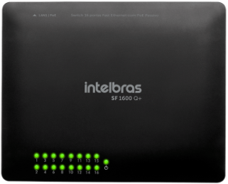 Switch 16 Portas Fast Ethernet SF 1600 Q+ Intelbras