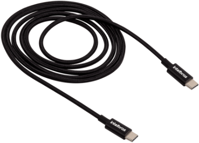 Cabo USB C - USB C Preto nylon 1,5m Intelbras EUCC 15NP