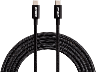 Cabo USB C - USB C Preto nylon 1,5m Intelbras EUCC 15NP