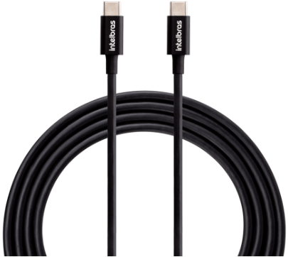 Cabo USB C - USB C Preto PVC 1,2m Intelbras EUCC 12PP