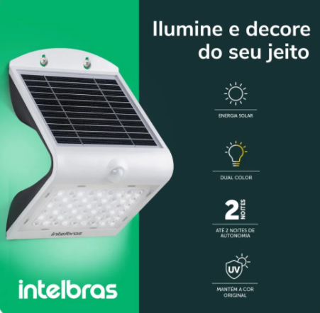 Arandela Solar Intelbras ASI 500 Dual Color