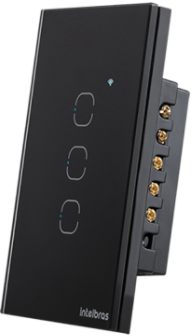 Interruptor Smart Wi-Fi Touch 3 Teclas Intelbras EWS 1003 Preto