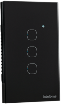 Interruptor Smart Wi-Fi Touch 3 Teclas Intelbras EWS 1003 Preto